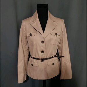 Ann Taylor Loft Womens Petite's Tan Belted Jacket Blazer Size 10P NWT